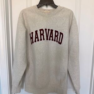 Vintage Harvard MV Sport Pro Weave Sweatshirt Gray Felt Applique Crewneck Size S